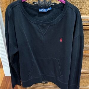 Ralph Lauren Black Sweatshirt with Red Logo